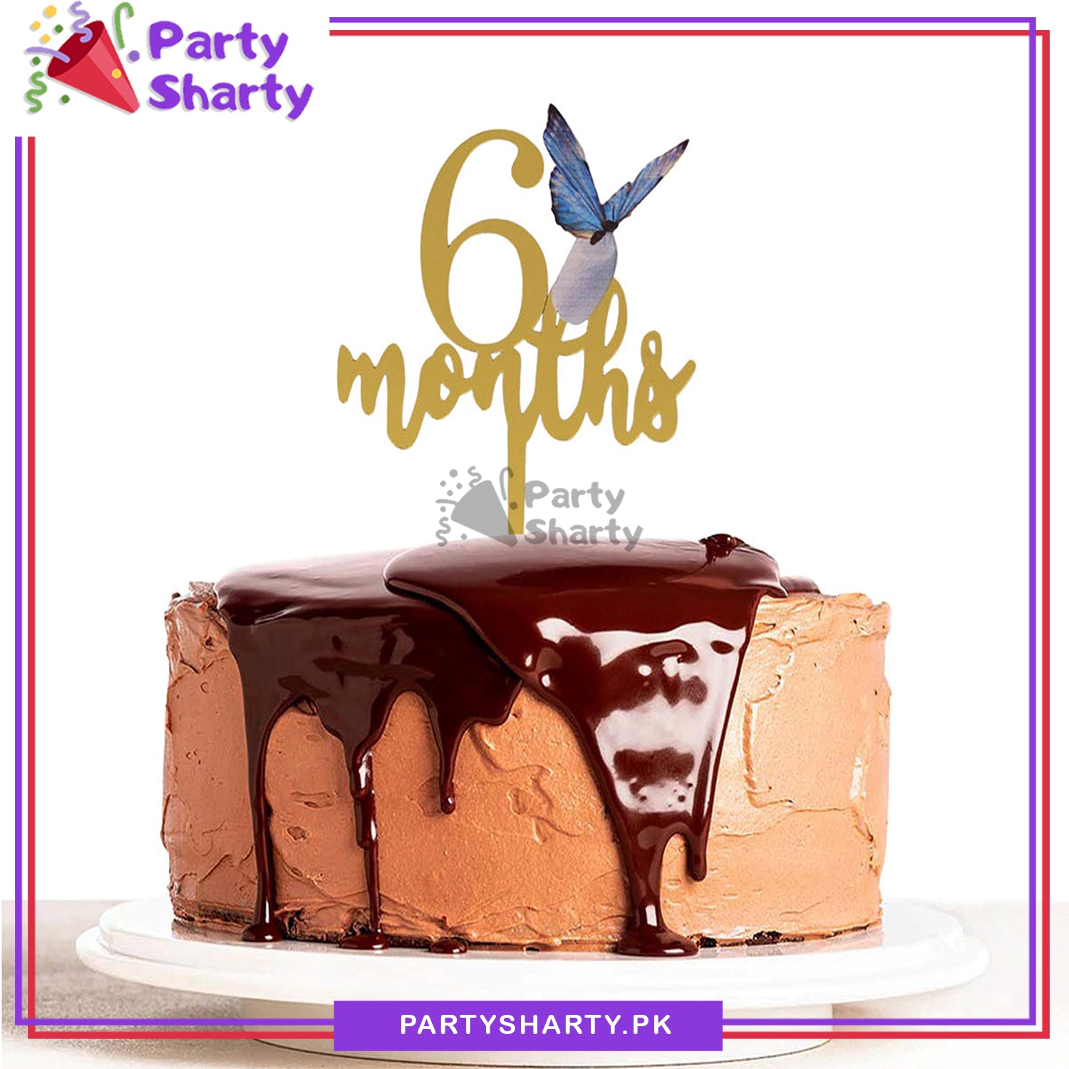 Half / 6 Months Birthday Acrylic Cake Topper for Half / 6 Months Birthday Decoration and Celebrations