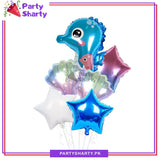 6Pcs Marine Theme Kid Party Deco Balloon Set Cartoon Seahorse Foil Balloon For Birthday Supplies