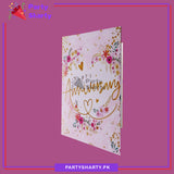 Happy Anniversary Floral Pink Design Greeting Card