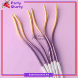 6pcs, Golden Point Splashing Ink Two-color Gradient Curved Birthday Cake Decoration Candles For Birthday, Wedding, Anniversary and Event Decoration