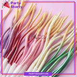 6pcs, Golden Point Splashing Ink Two-color Gradient Curved Birthday Cake Decoration Candles For Birthday, Wedding, Anniversary and Event Decoration