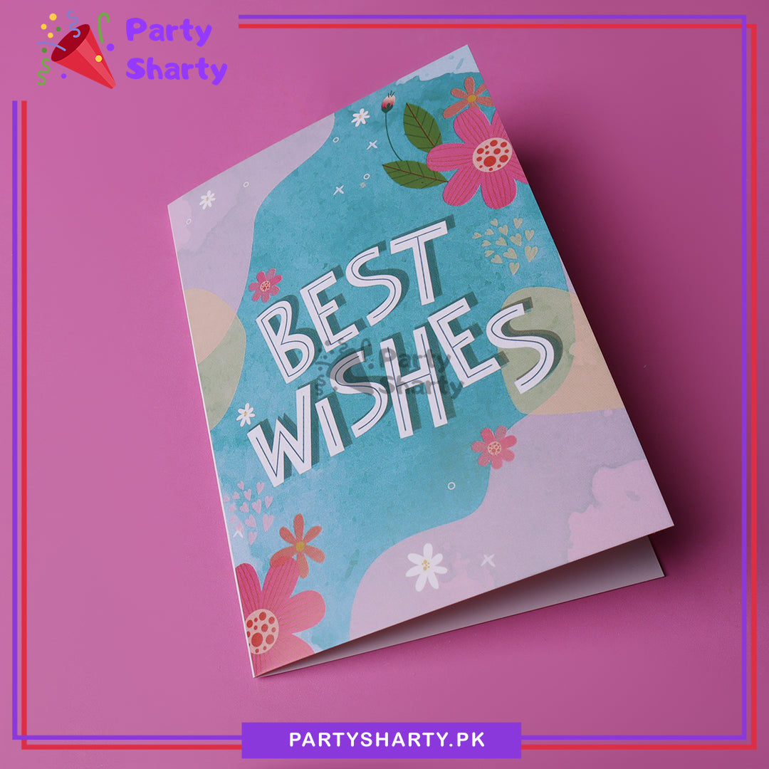Best Wishes Floral Design Greeting Card