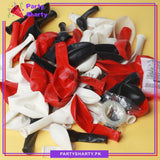 70pcs Happy Birthday Red, Black & White Theme Set for Birthday Theme Based Decoration & Celebration