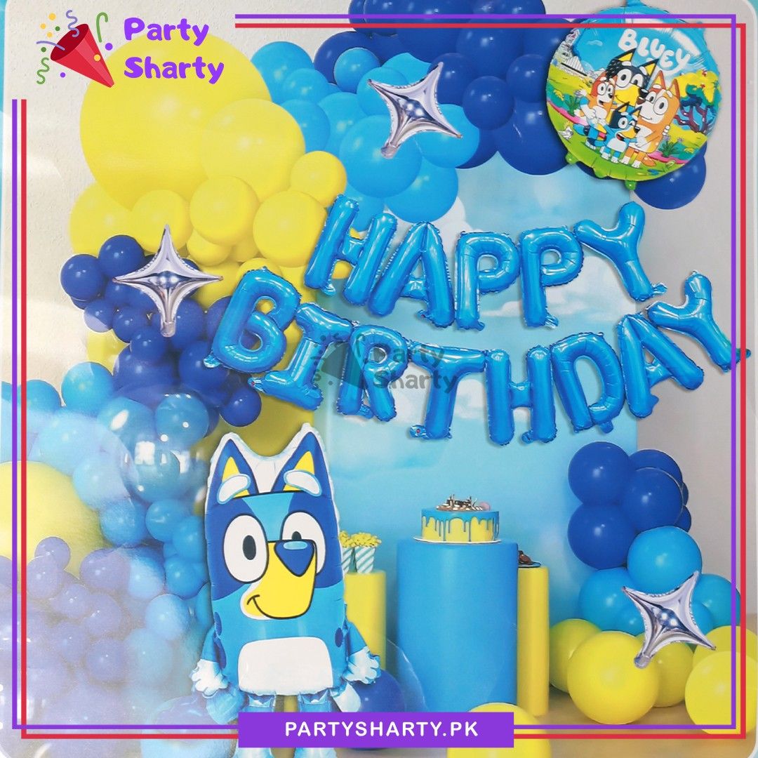83pcs Happy Birthday Bluey Theme Set for Birthday Party Decoration & Celebration