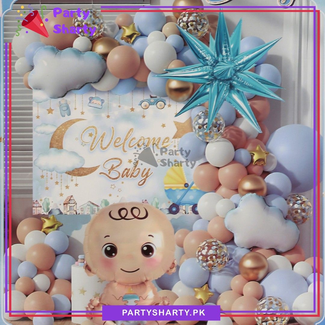 70pcs Welcome Baby Boy Theme Set for Welcome Baby Event Decoration & Celebration