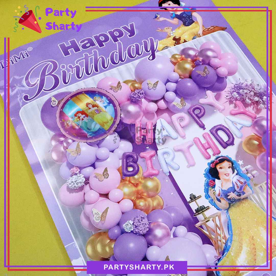 81pcs Happy Birthday Princess Snow White Theme Set For Princess Theme Birthday Decoration and Celebration