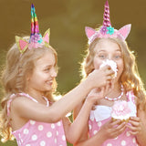 New Rainbow Unicorn Head bands Can Flip Sequins Glitter Unicorn Hairband