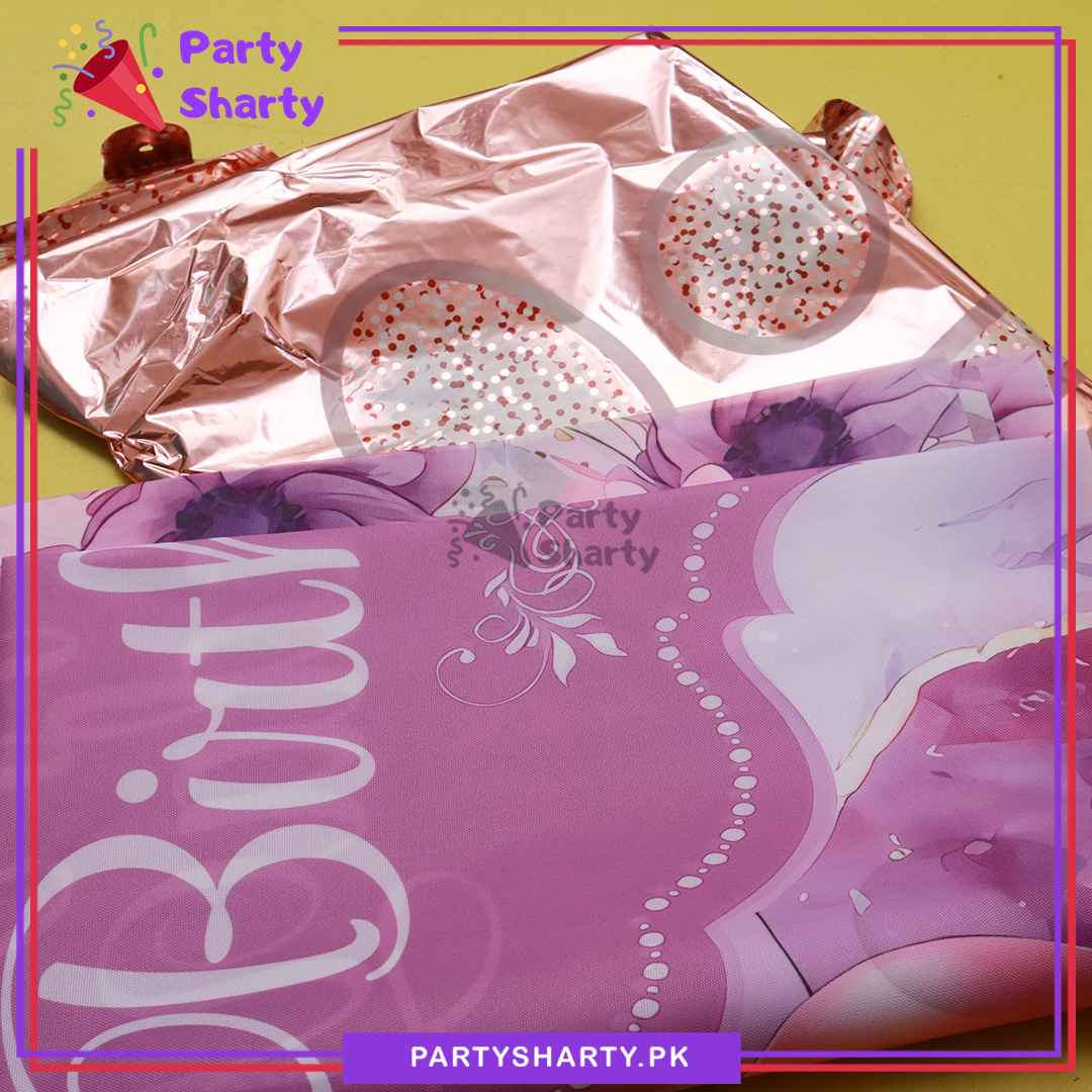 71pcs Happy Birthday Princess Crown Theme Set For Princess Theme Birthday Decoration and Celebration