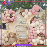 72pcs Brown, Baby Pink, Sand White & Rose Gold Balloon Garland Arch Kit For Decoration