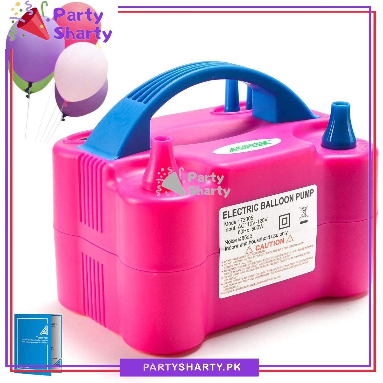 73005 Electric Balloon Blower Pump Dual Nozzle 220V 600W For Birthdays, Celebration and Parties Decoration