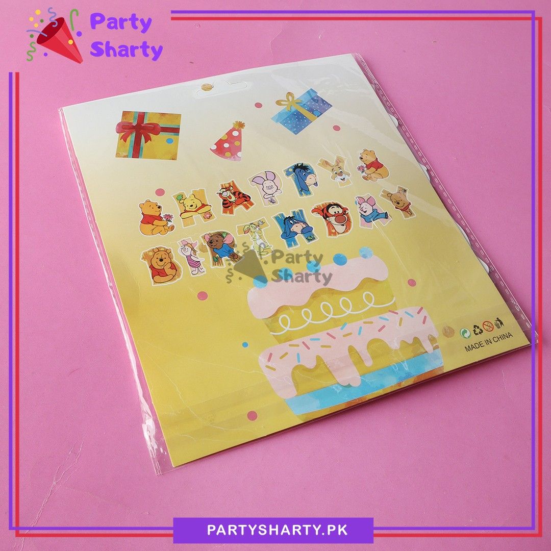 73pcs Winnie The Pooh Happy Birthday Theme Set For Theme Based Birthday Decoration & Celebration