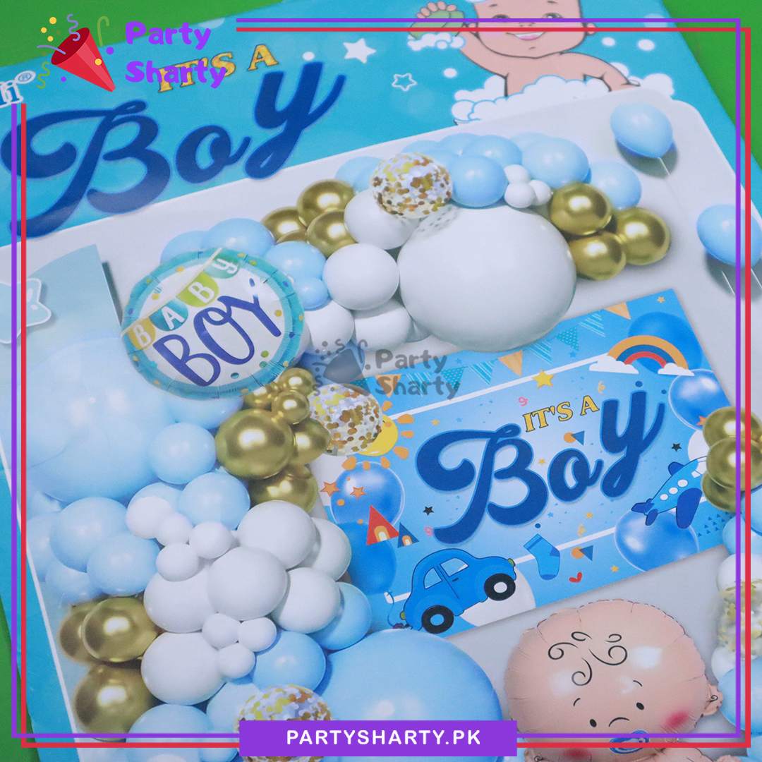 73pcs Its a Boy Theme Set for Welcome Baby / Baby Shower Event Decoration and Celebration