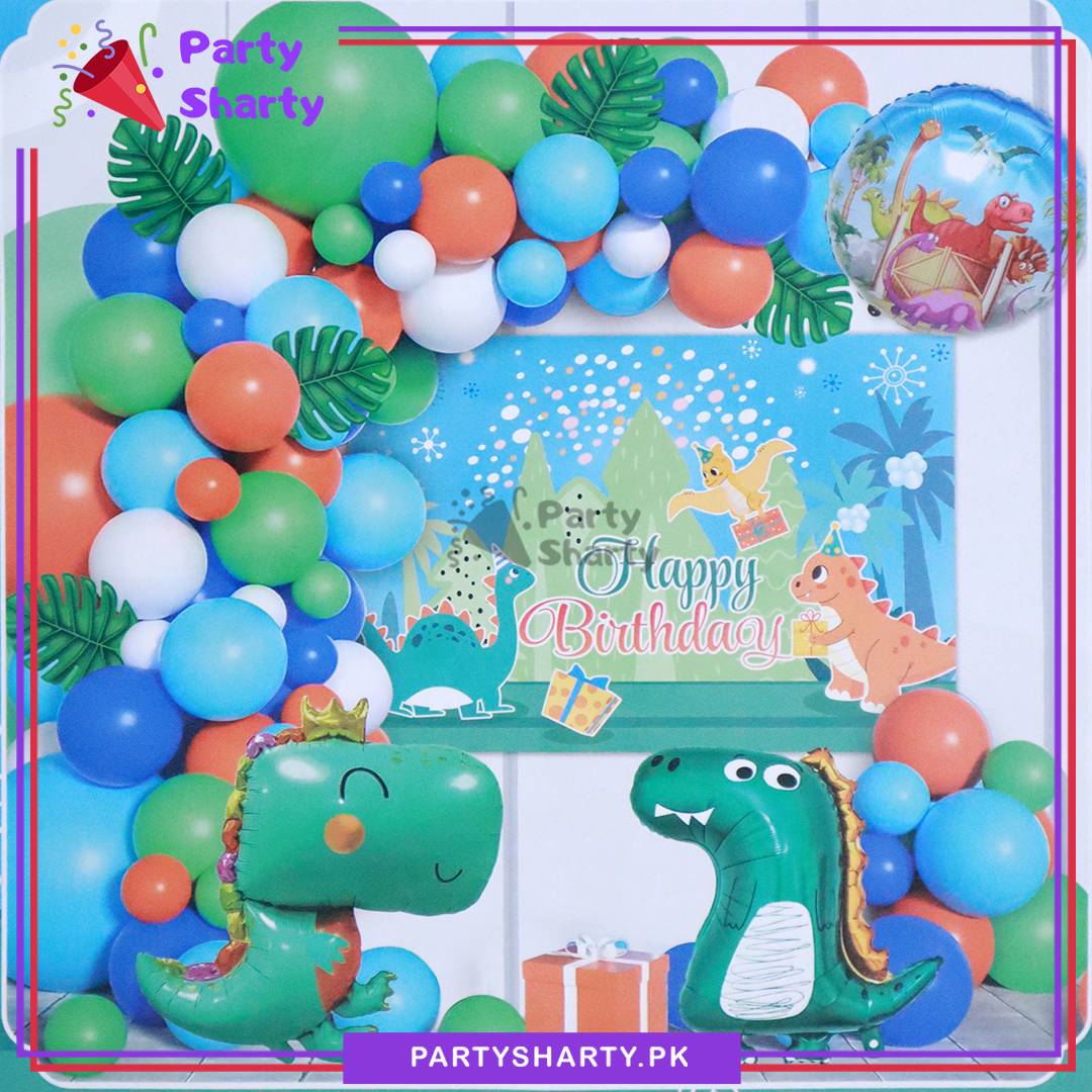 74pcs Happy Birthday Dinosaur Theme Set For Birthday Decoration and Celebrations