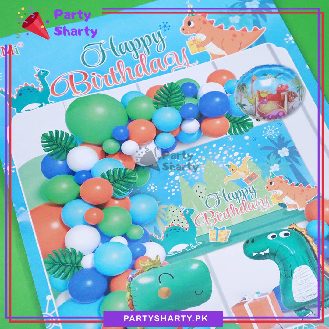 74pcs Happy Birthday Dinosaur Theme Set For Birthday Decoration and Celebrations