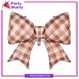 74x98cms Gingham Bow Foil Balloon For Party Decorations & Celebrations