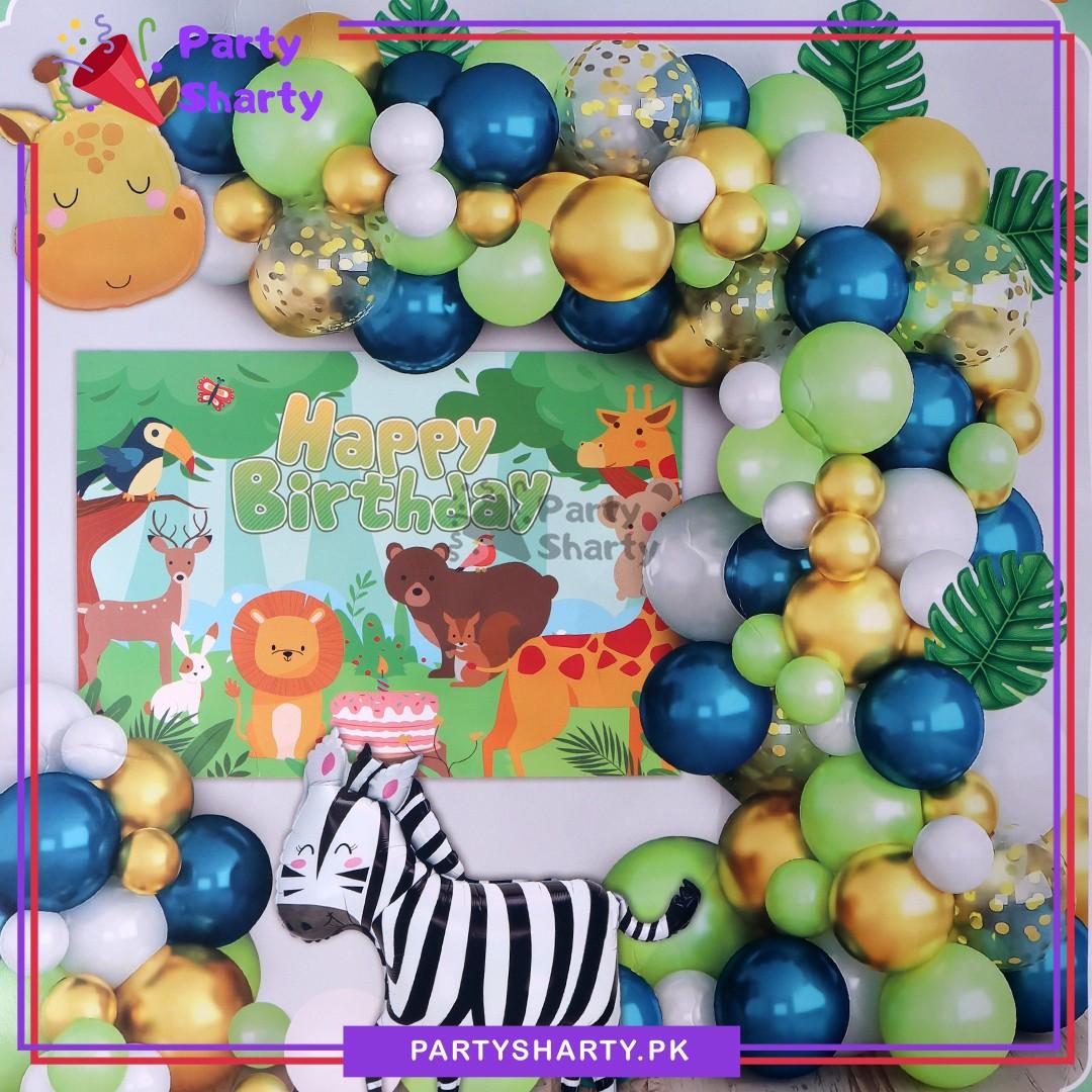 75pcs Happy Birthday Jungle Theme Set For Jungle / Safari Theme Decora ...