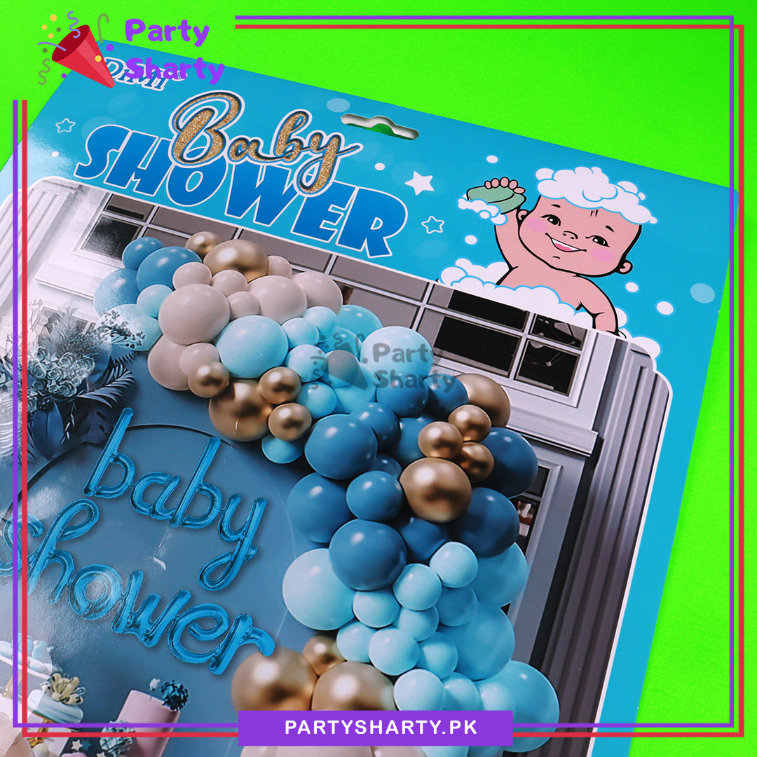 75pcs Blue Baby Shower Theme Set for Gender Reveal / Baby Shower Event Decoration and Celebration