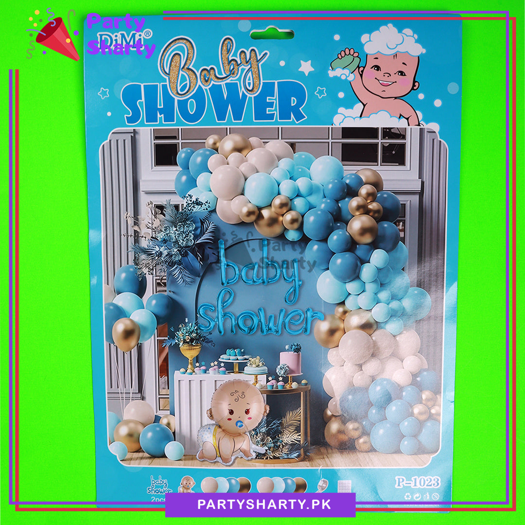 75pcs Blue Baby Shower Theme Set for Gender Reveal / Baby Shower Event Decoration and Celebration