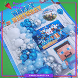 75pcs Happy Birthday Minecraft Theme Set For Theme Based Birthday Decoration & Celebration