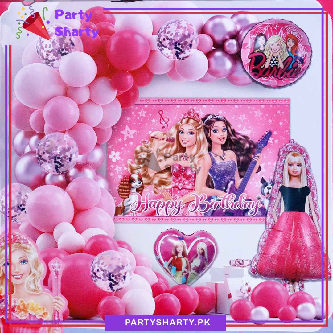 76pcs Happy Birthday Barbie Theme Set For Barbie Theme Party Event Decoration and Celebration