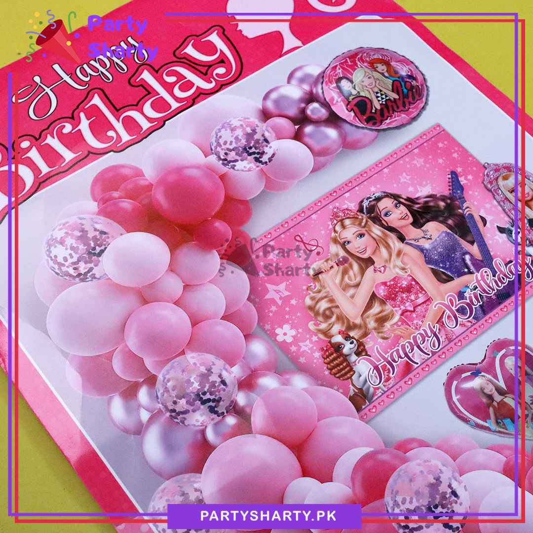 76pcs Happy Birthday Barbie Theme Set For Barbie Theme Party Event Decoration and Celebration