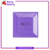 7 inches Stylish Square Plastic Plates Pack of 10 For Party Decoration & Celebration