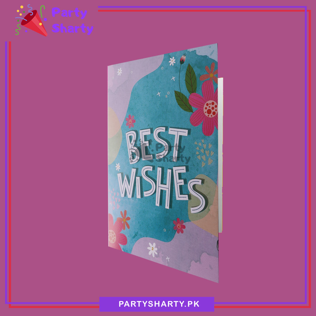 Best Wishes Floral Design Greeting Card