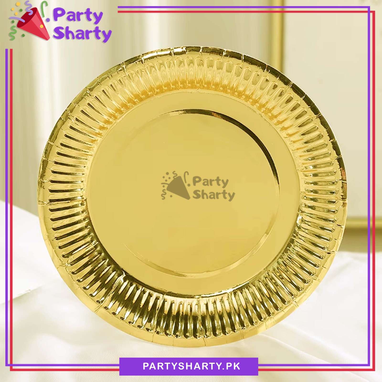 7inches Metallic Color Paper Plates For Party Event Decoration & Celebration