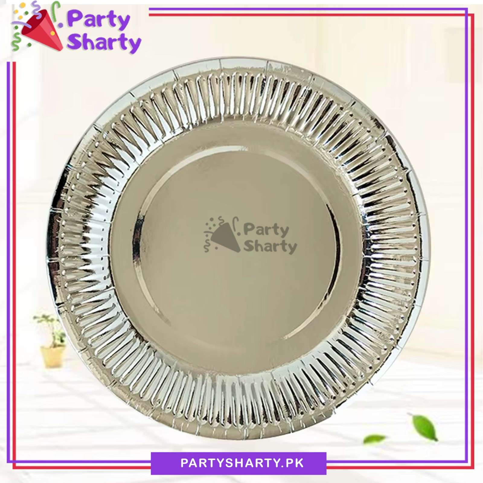 7inches Metallic Color Paper Plates For Party Event Decoration & Celebration