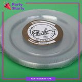 7inches Crystal Silver Glittered Plastic Plates For Party Event Decoration & Celebration