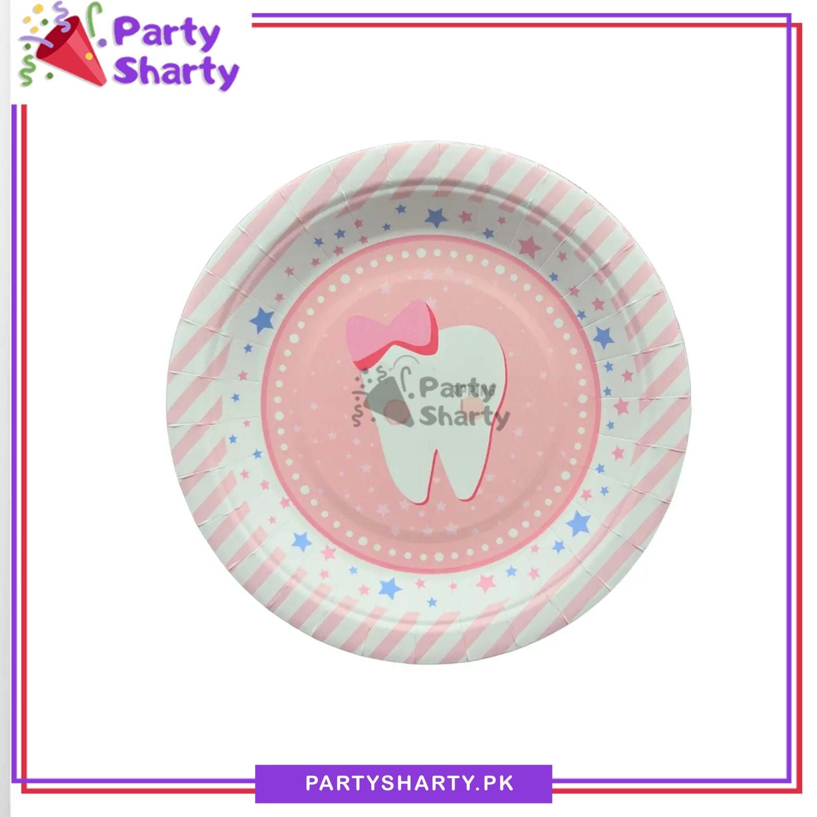 I Got My First Tooth Theme Paper Plates Pack of 10 for First Tooth Theme Party Decoration