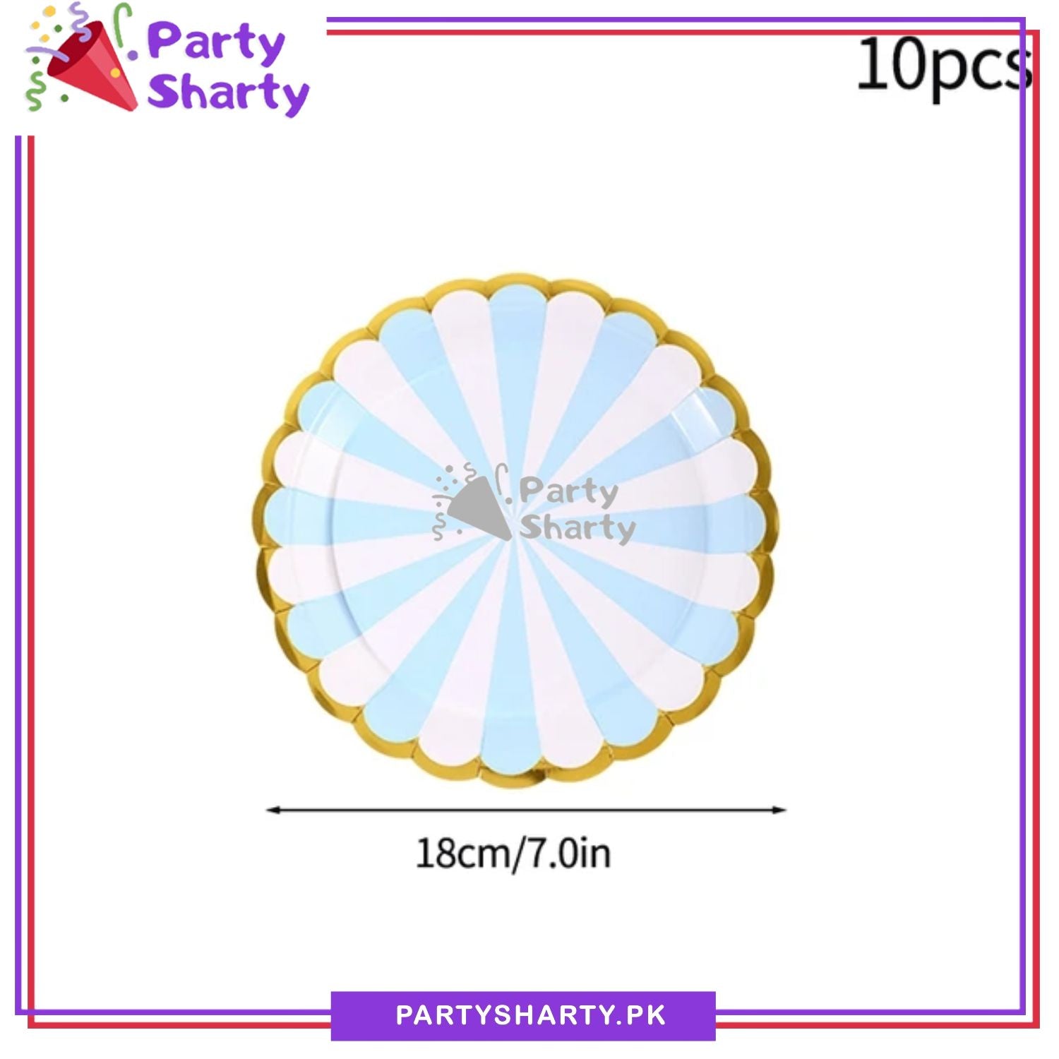 7inches Small Size Strip Design Party Disposable Paper Plates For Candyland Party Event Decoration & Celebration