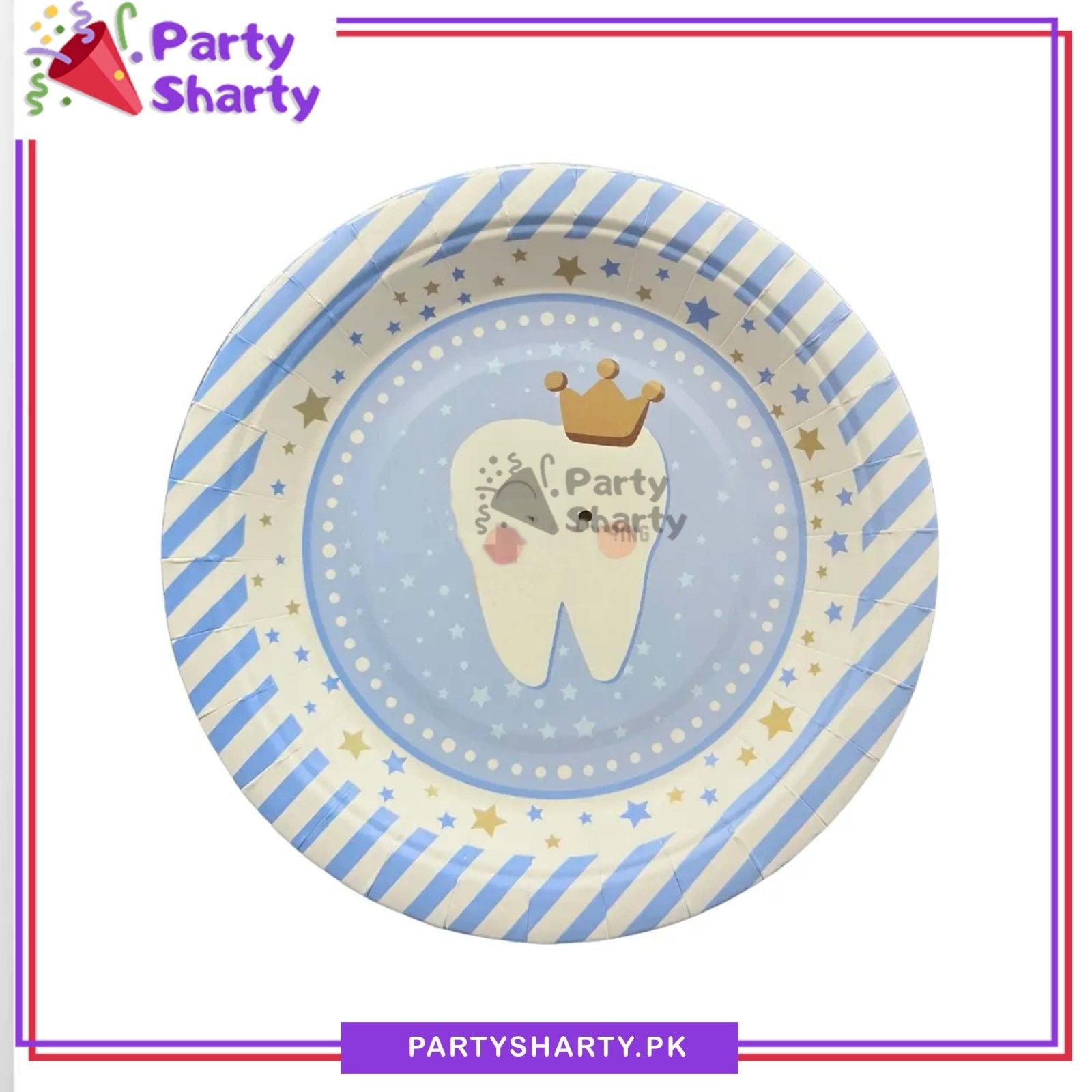 I Got My First Tooth Theme Paper Plates Pack of 10 for First Tooth Theme Party Decoration