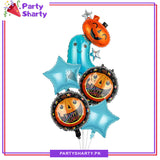 5pcs/Set Ghost with Pumpkin Foil Balloon Set For Halloween Scary Party Decoration and Celebration (8-11)