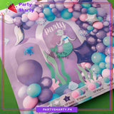 80pcs Mermaid Theme Tail Balloons Garland Set for Theme Based Birthday Decoration and Celebration