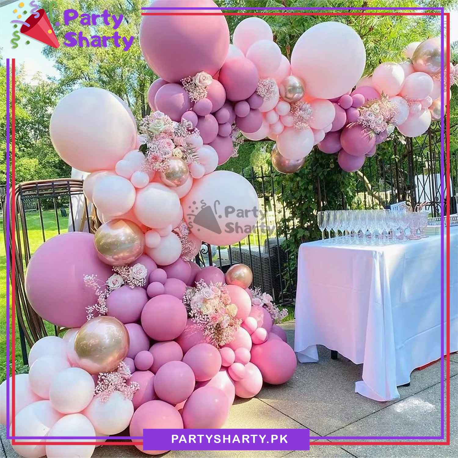 82 pcs Baby Pink, Rose Red, Dark Pink Balloons Garland Arch Kit For Birthday, Wedding, Baby Shower, Graduation, Engagement and Party Event Decoration