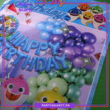 82pcs Happy Birthday Blue with Baby Shark Balloons Theme Set for Baby Shark Theme Birthday Party Decorations