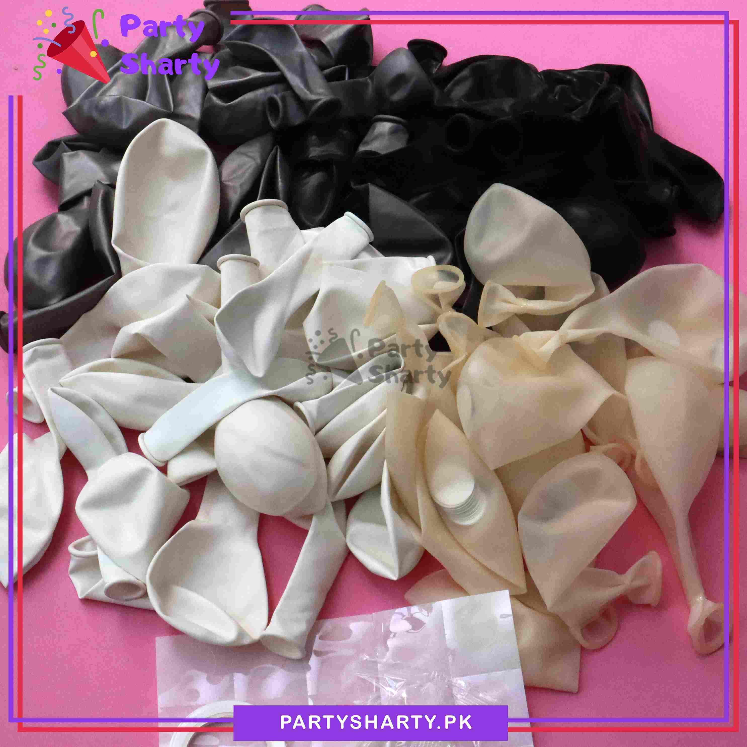 82pcs Happy Birthday Silver, White and Black Theme Set For Birthday Party Decorations and Celebration