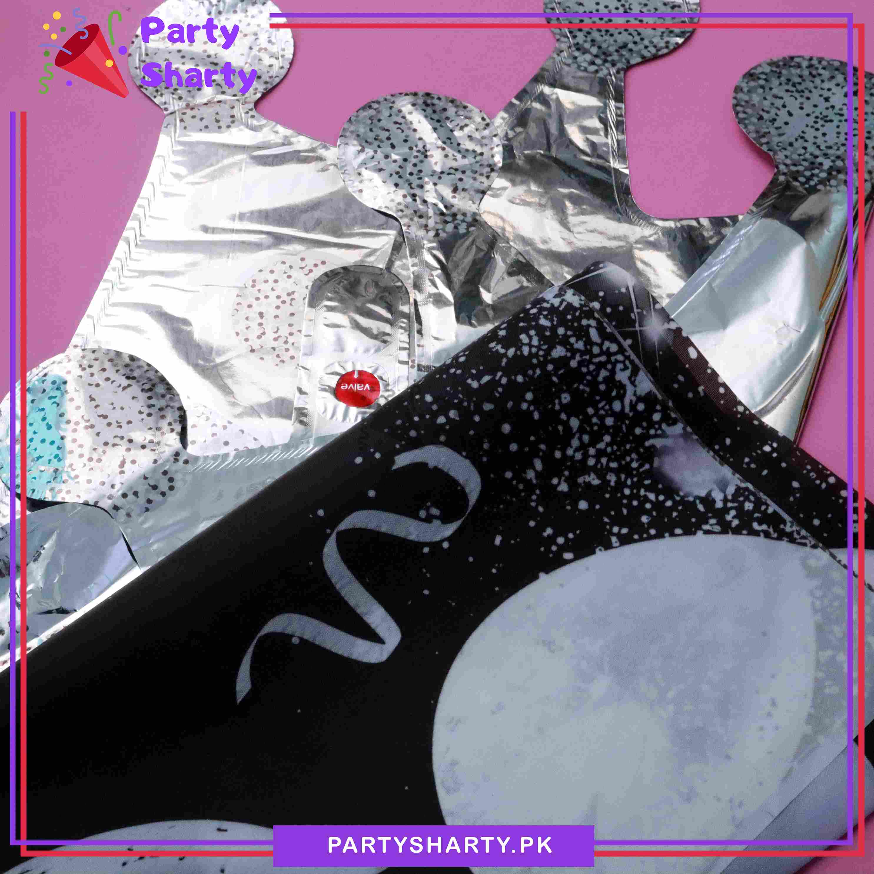 82pcs Happy Birthday Silver, White and Black Theme Set For Birthday Party Decorations and Celebration
