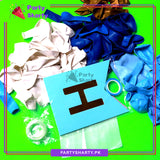 85pcs Happy Birthday Card Banner with Dark Blue, Blue, White & Golden Balloon Garland Set For Birthday Decoration & Celebration