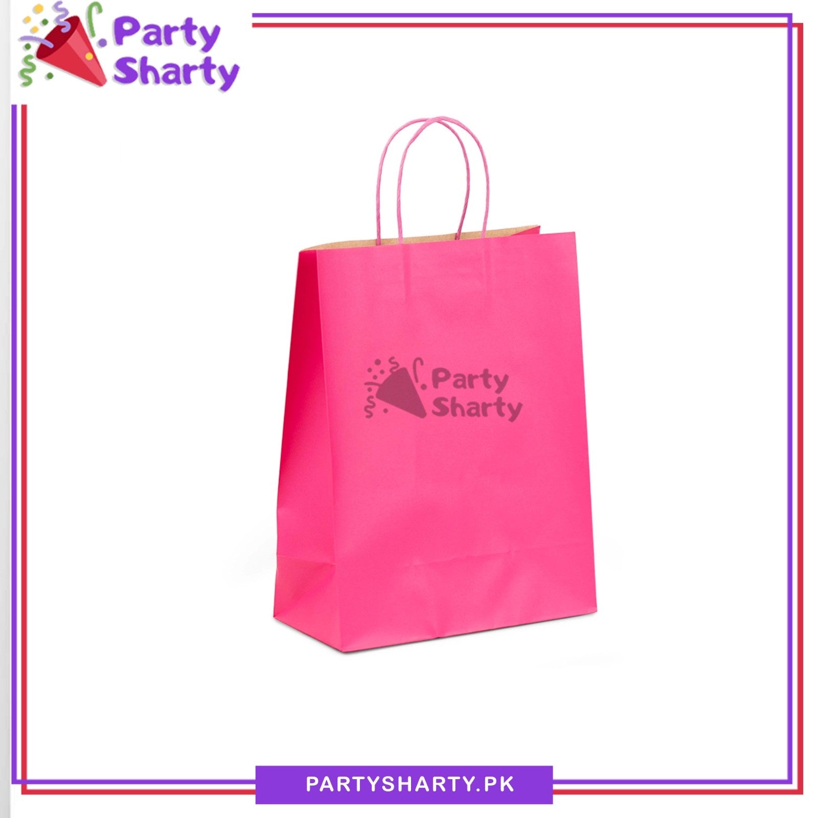 8*6 inches Plain Paper Goody Bags Pack Of 6 For Party Event Giveaways
