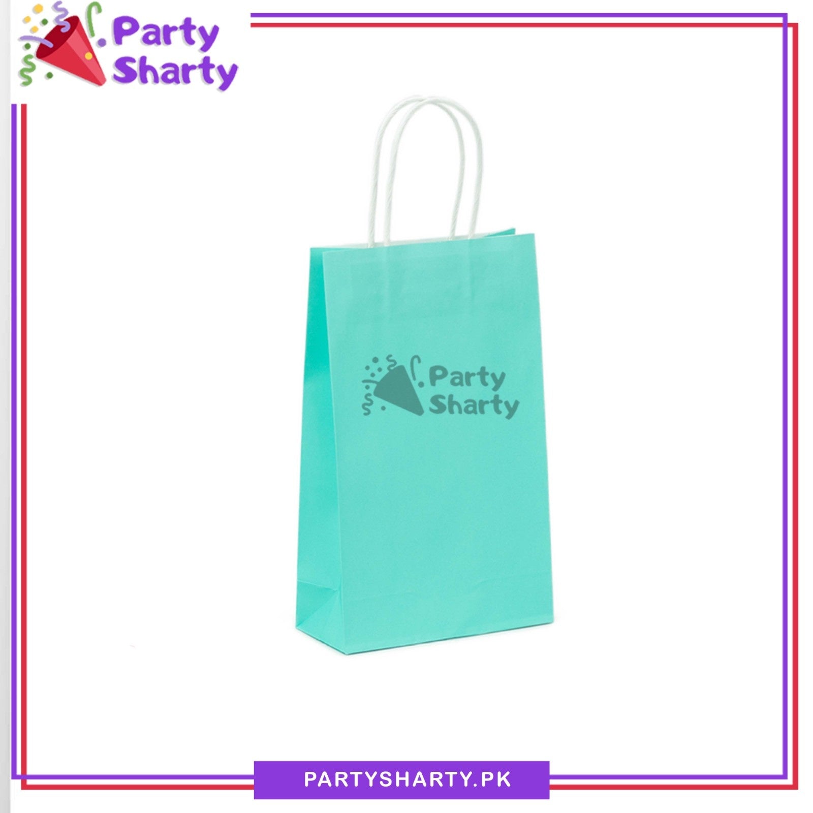 8*6 inches Plain Paper Goody Bags Pack Of 6 For Party Event Giveaways
