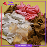 89pcs White HBD Card Banner with White, Baby Pink & Golden Balloon Garland Set For Princess Theme Birthday Decoration