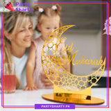 8inches Eid Mubarak Crescent Moon Shaped Acrylic Design Table Standee For Eid Decoration and Celebrations