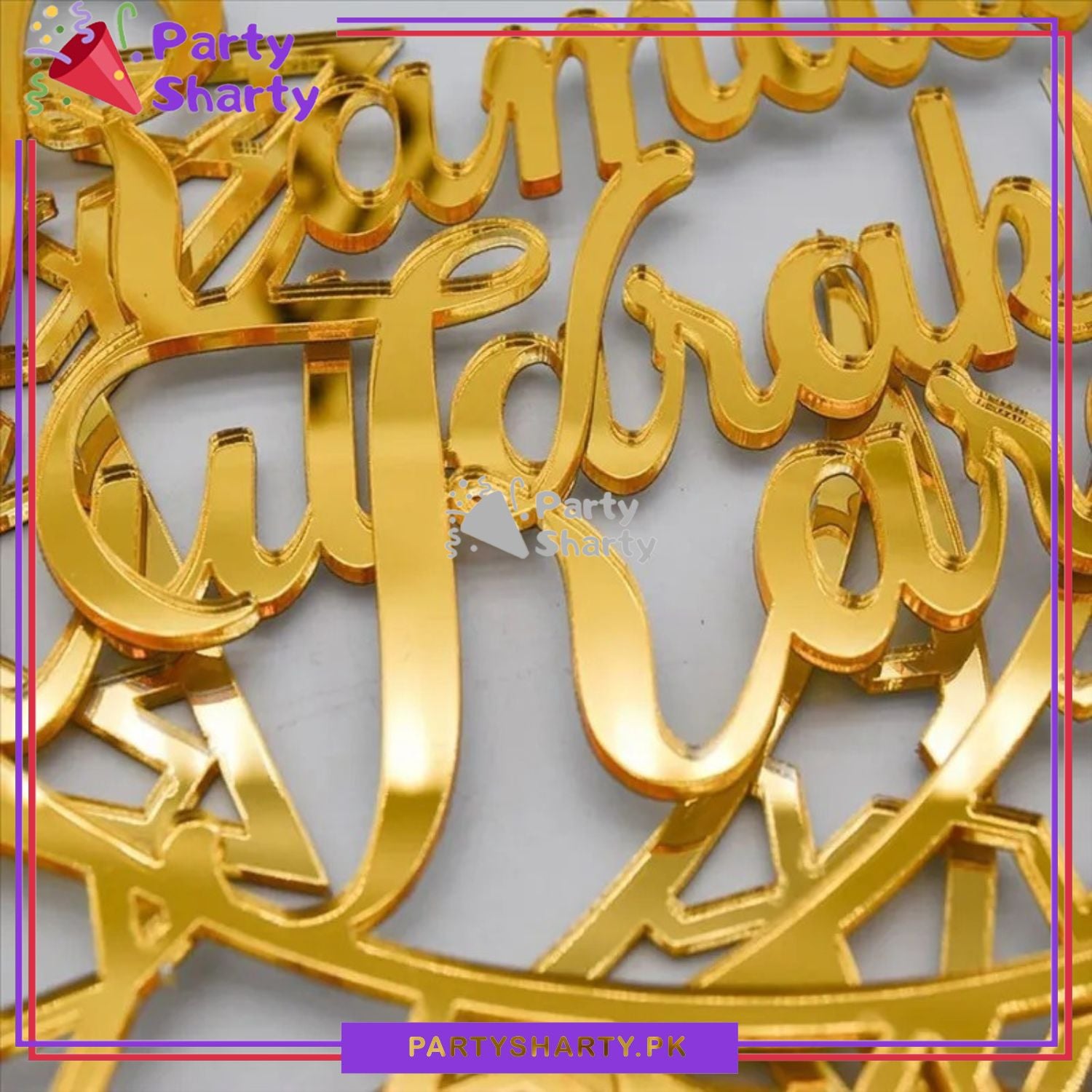 8inches Ramadan Kareem Crescent Moon Shaped Acrylic Design Table Standee For Ramadan Mubarak Decoration and Celebrations