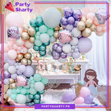 JLH 95pcs Mermaid Theme Balloon Garland Set For Birthday Decoration and Party Celebrations