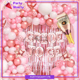 99pcs Bride To Be Rose Gold & White Balloons Theme Set for Bridal Shower Party Decoration & Celebration
