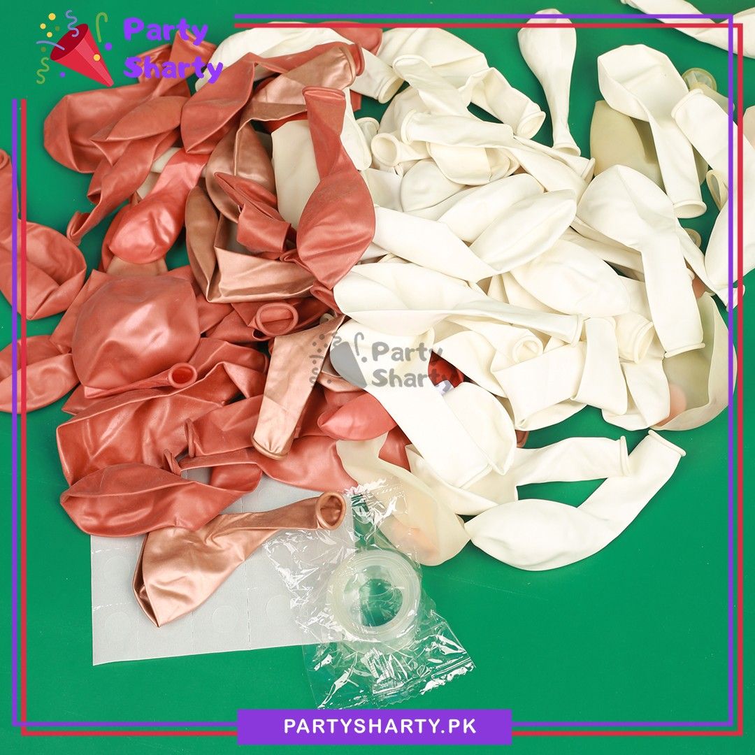 99pcs Bride To Be Rose Gold & White Balloons Theme Set for Bridal Shower Party Decoration & Celebration