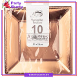 9 inches Square Shaped Disposable Plastic Plate Pack of 10 For Party Decoration & Celebrations