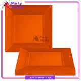9 inches Square Shaped Disposable Plastic Plate Pack of 10 For Party Decoration & Celebrations